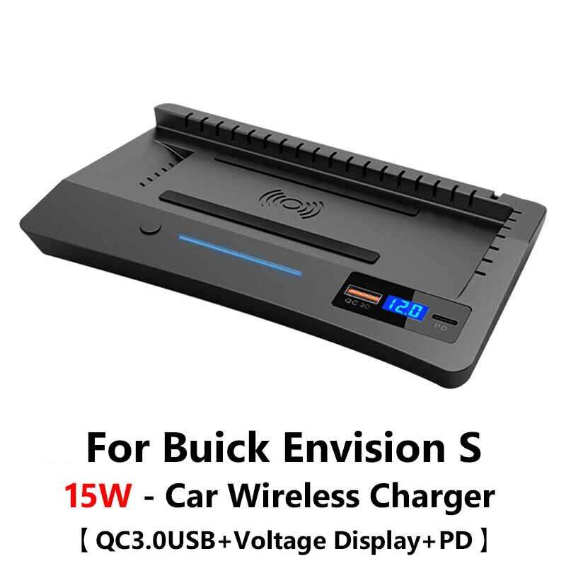 

For Buick Envision S Car 15W Mobile Phone Wireless Charger Wireless Charging Panel Cigarette Lighter USB iPhone PD Fast Charge