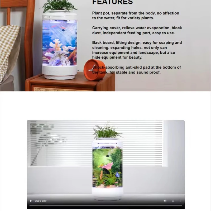 MICMOL аквариумная капсула маленький аквариум Бесплатная смена воды золотой