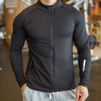 new winter autumn shirt men zipper elastic quick dry running jackets fitness gym clothing sport top male sportswear breathable