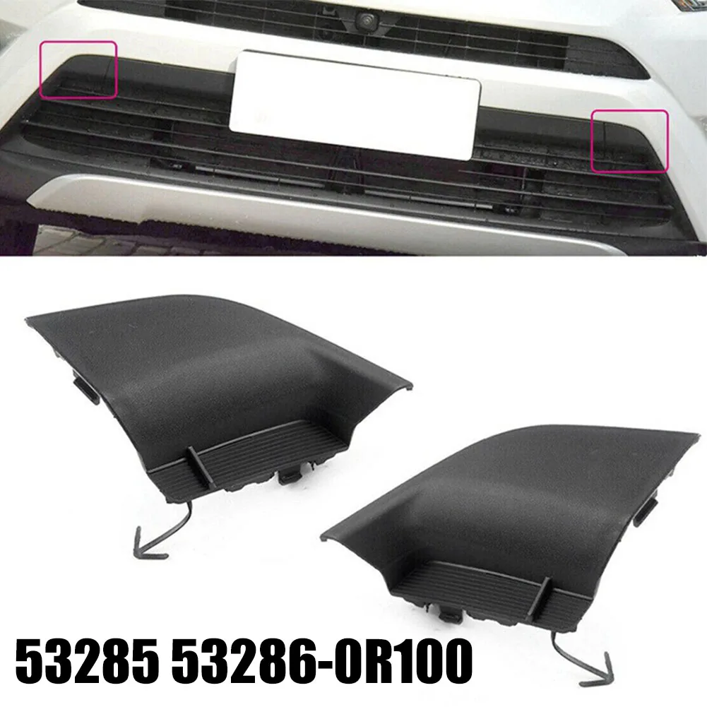 

Car Front Bumper Tow Hook Eye Cover For Toyota For RAV4 2016-2018 53285 53286-0R100 Black Plastic Car Replacement Accessory
