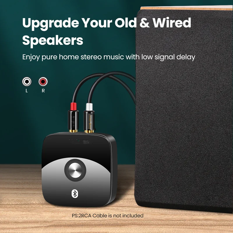 

UUGREENBluetooth RCA Receiver 5.0 aptX LL 3.5mm Jack Aux Wireless Adapter Music for TV Car RCA Bluetooth 5.0 Audio Receiver