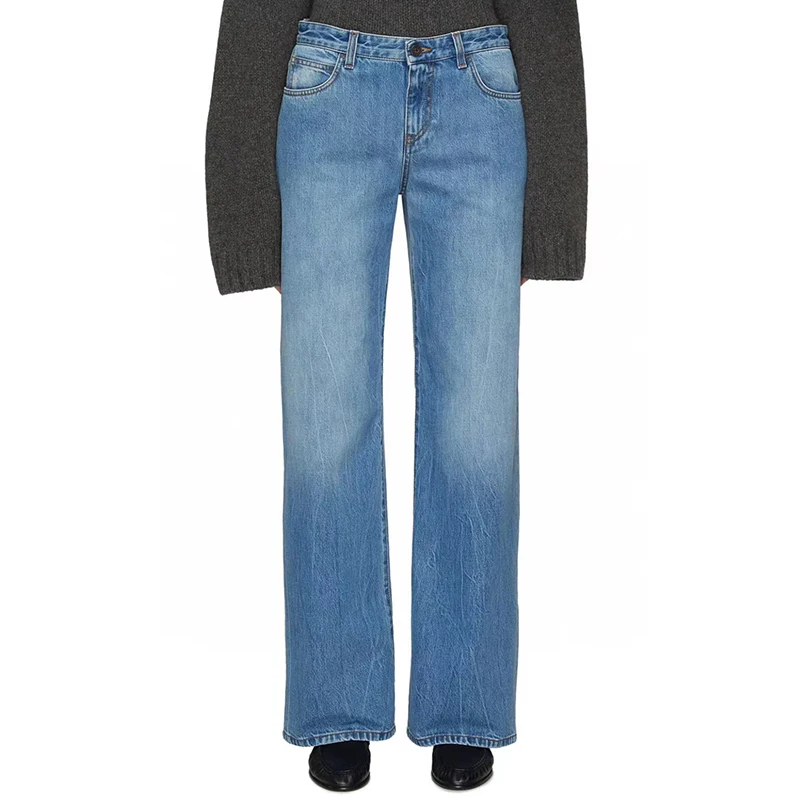 

Women's Jeans Solid Color Loose Casual Wide Leg Pants