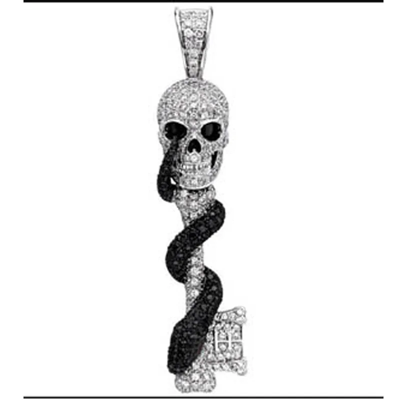 Модная индивидуальная ретро-подвеска в виде черепа и змеи с микро-шипами