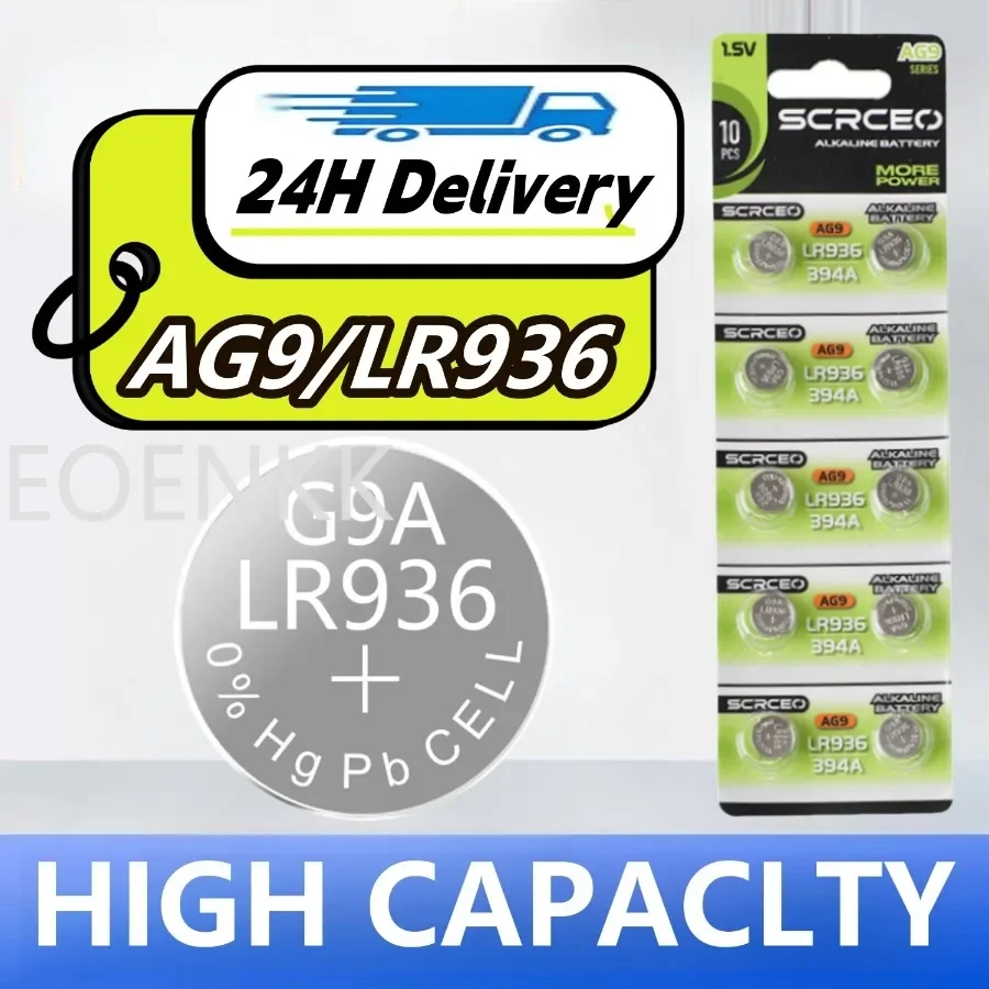 Фото AG9 SR936SW/394 Батареи 1,55 В Щелочная батарейка-таблетка Идеально подходит для слуховых аппаратов Часы-калькуляторы Термометр Игрушки и т. д. №3