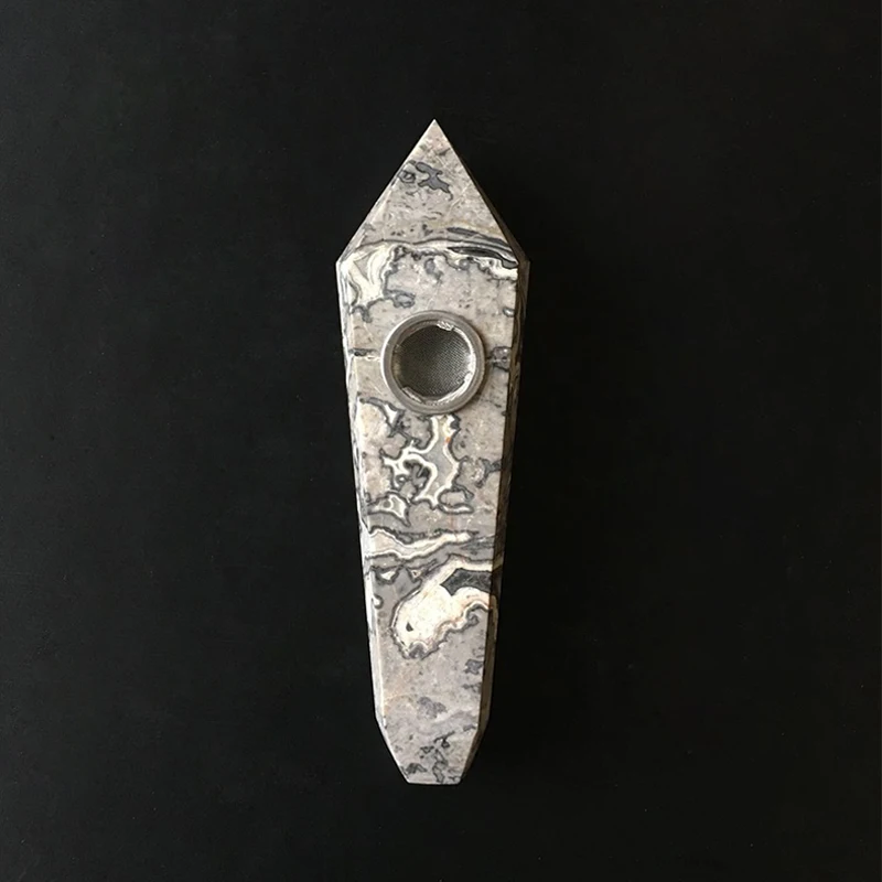 

Picasso Stone Pipe with Gift Box Quartz Smoking Pipe Point Rod Treatment Gem 1PC