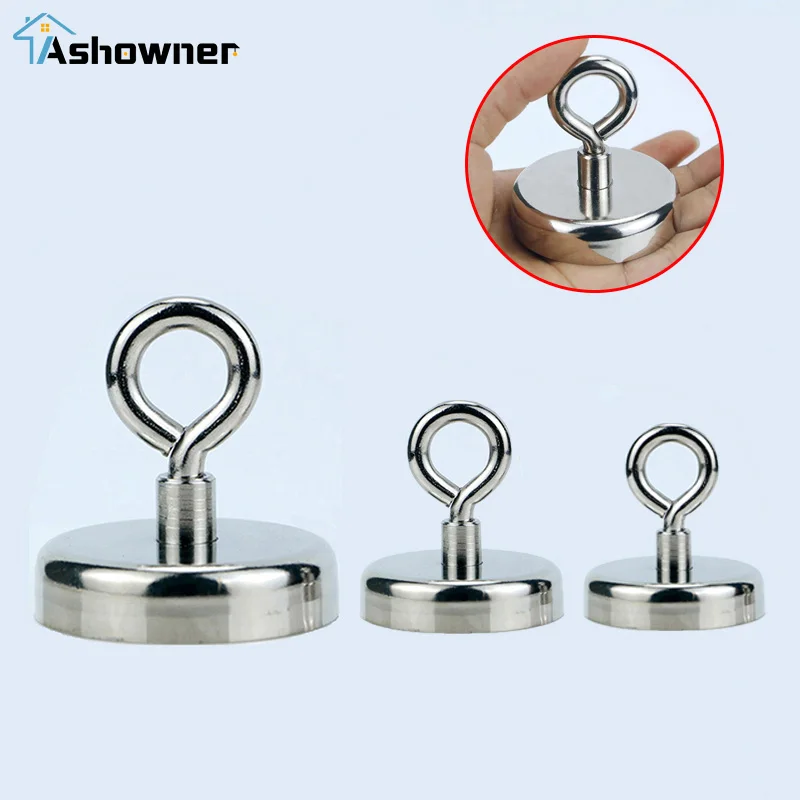 

Neodymium Magnet Strong Salvage Magnet Deep Sea Fishing Magnets with Ring Round Search Magnetic Hook Powerful Magnet Searcher