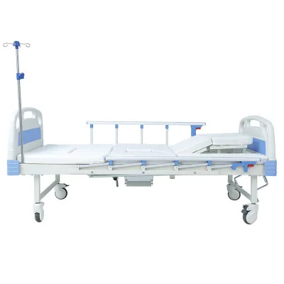 

Abs Two-function Cheap Nursing Care Bed siderail IVpole Dining Table 2 Crank Hospital Bed