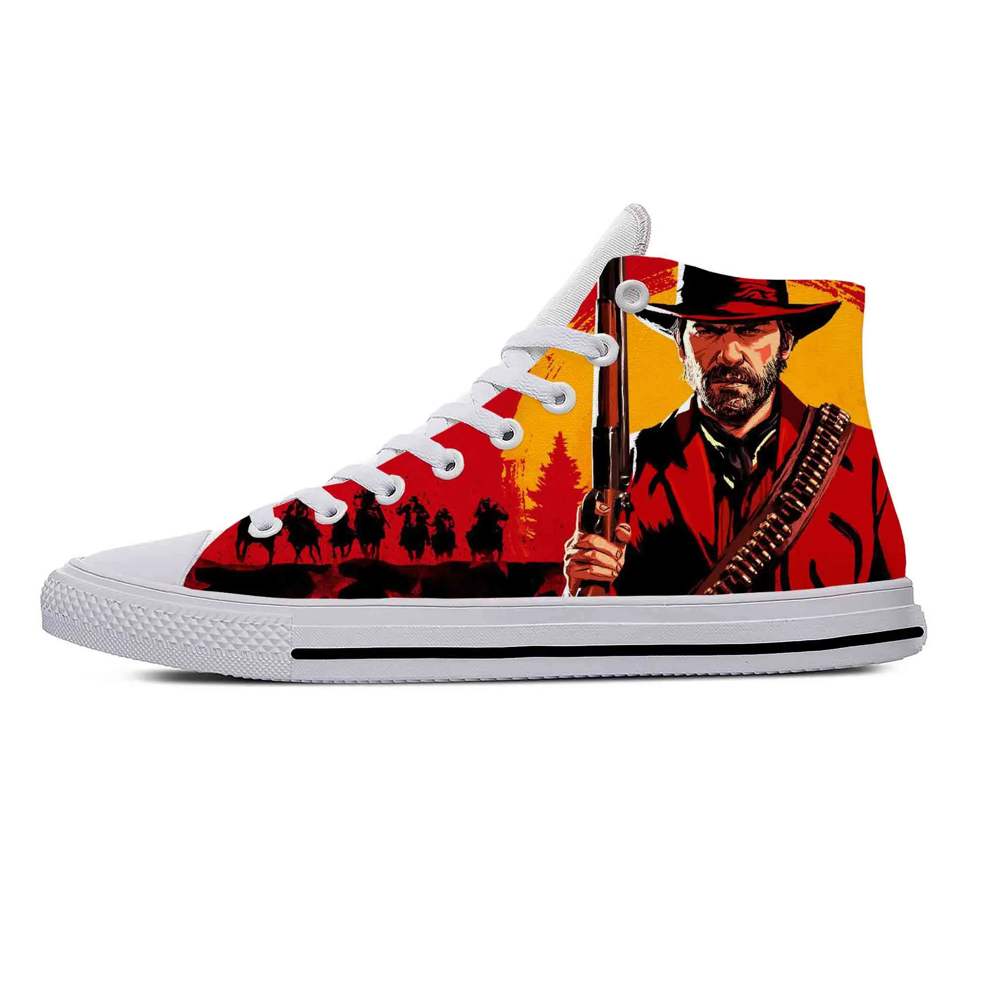 

Red Dead Redemption RDR2 Anime Cartoon Comic Game Casual Cloth Shoes High Top Lightweight Breathable 3D Print Men Women Sneakers