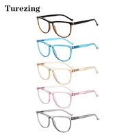 turezing 5 pack simple style prescription reading glasses spring hinge mens womens oval frame hd eyeglasses0600
