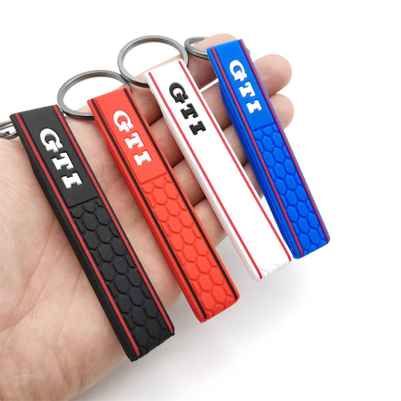 

GTI Car Keychain Silica Gel PVC Thicken Honeycomb VW FR Golf GTD Car Key Ring Fashion Creativity Car Accessories Key Chain Gift