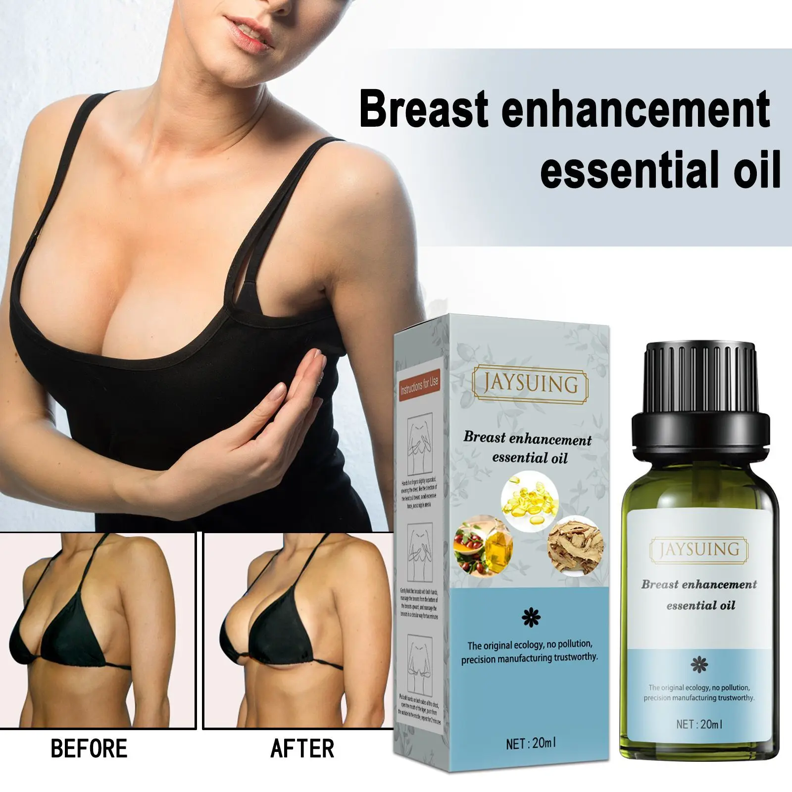 JAYSUING Breast Beauty Oil Mild Moisturizing Patch Full and Firm Massage Oil Chest Care Breast Enlargement Fluid Free Shipping