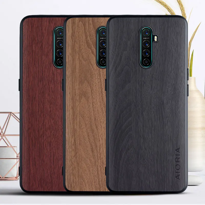 

Vintage case for OPPO Realme X2 Pro X7 pro TPU+PC + wooden Like PU leather skin covers coque fundas for Realme X7 Pro