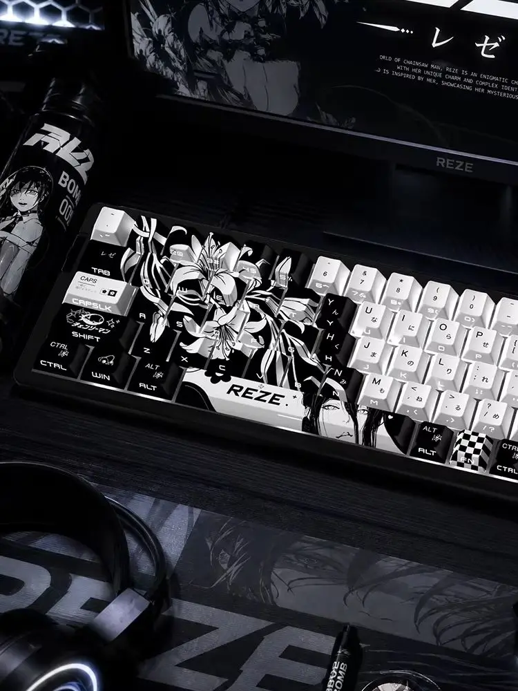 Новые PBT-кейкапы Reze Cherry Profile с 5-сторонней сублимационной печатью, светопропускающие, для японскойрусской кириллической клавиатуры, 74129 клавиш (art.: 3920dc7fb6bc5) - 3920dc7fb6bc5