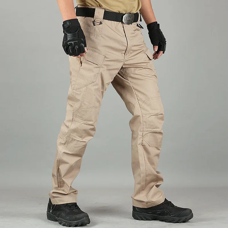 

Тактические брюки, мужские свободные на весну и осень с защитой от царапин, тренировочная униформа, Боевая Рабочая Униформа, брюки с несколькими сумками
