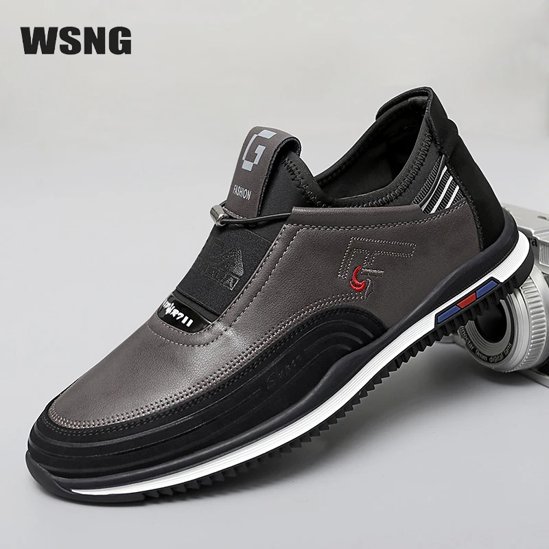 

WSNG Chaussures Décontractées Quotidiennes En Cuir De Vachette Pour Hommes D'affaires Confortables Et Antidérapantes Loisirs