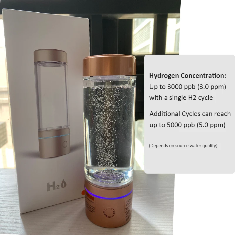 The 6th Generation 5000ppb SPE PEM High hydrogen concentration hydrogen rich water bottle generator flask ionizer maker H2 Cup enlarge