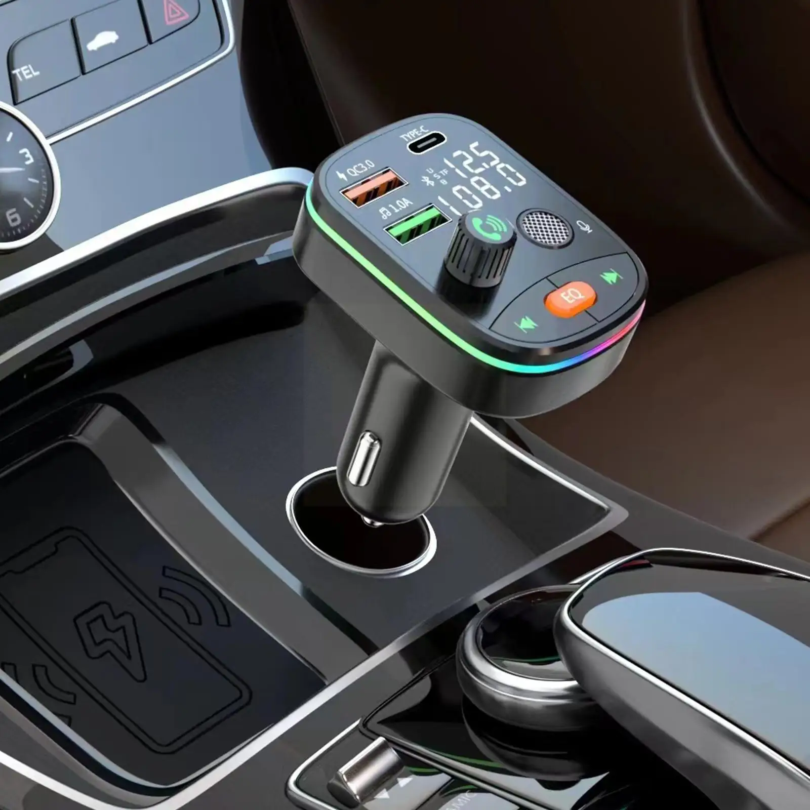 

FM-трансмиттер автомобильный с поддержкой Bluetooth 5,0 и USB-портом