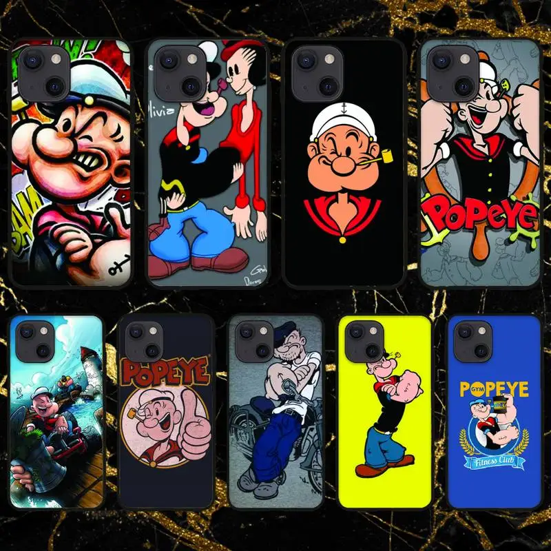 

Popeyes Spinach Phone Case For iPhone 13 Pro Max 12 Mini 11 SE 2020 6 6S 7 8 Plus XS X XR Shell Soft Cases Silicone Cover