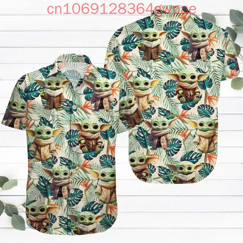 Тропическая гавайская рубашка Disney Darth Vader Stormtrooper Baby Yoda мужская и женская Aloha