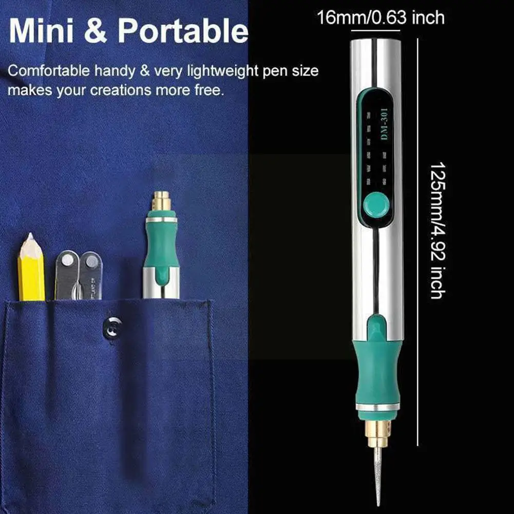 

Беспроводная электрическая мини-шлифовальная машинка X5u0, Гравировальный инструмент «сделай сам» с микросверлением, резак для гравировки, ...