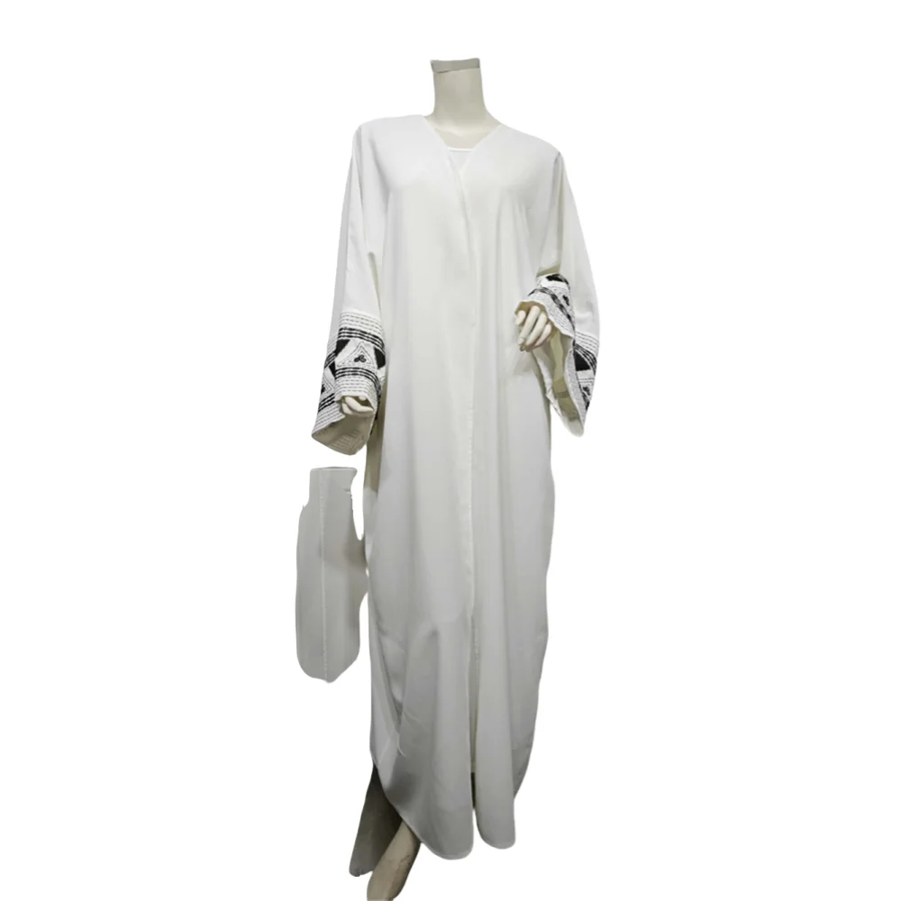 2024 Eid Рамадан черное мусульманское скромное платье для женщин вышивка саудовская