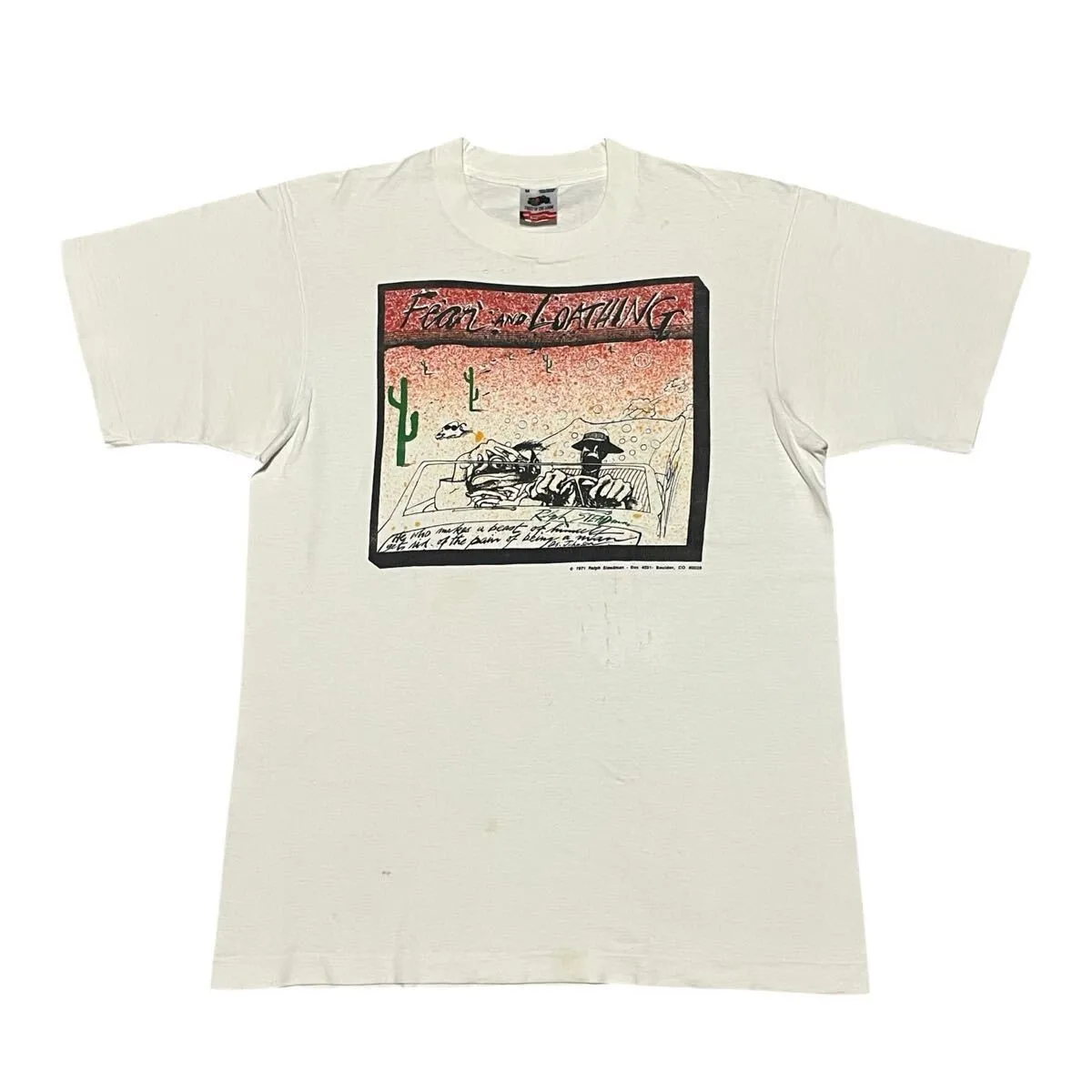 Фото Футболка Лас-Вегаса Beatdown Ralph Steadman 90-х годов, фильм Fear and Loathing in Las Ve №1