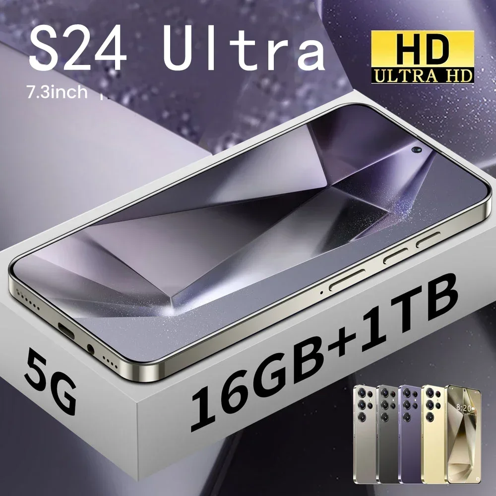 Новинка 2024 года мобильные телефоны S24 Ultra смартфон сотовый телефон 5G 7800 мАч 7