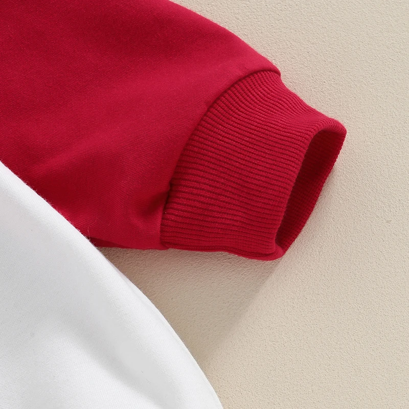 

Baby Girls Boys Sweatshirts Rompers Valentine s Day Clothes Letter Print Crew Neck Contrast Color Long Sleeve Toddler Bodysuits