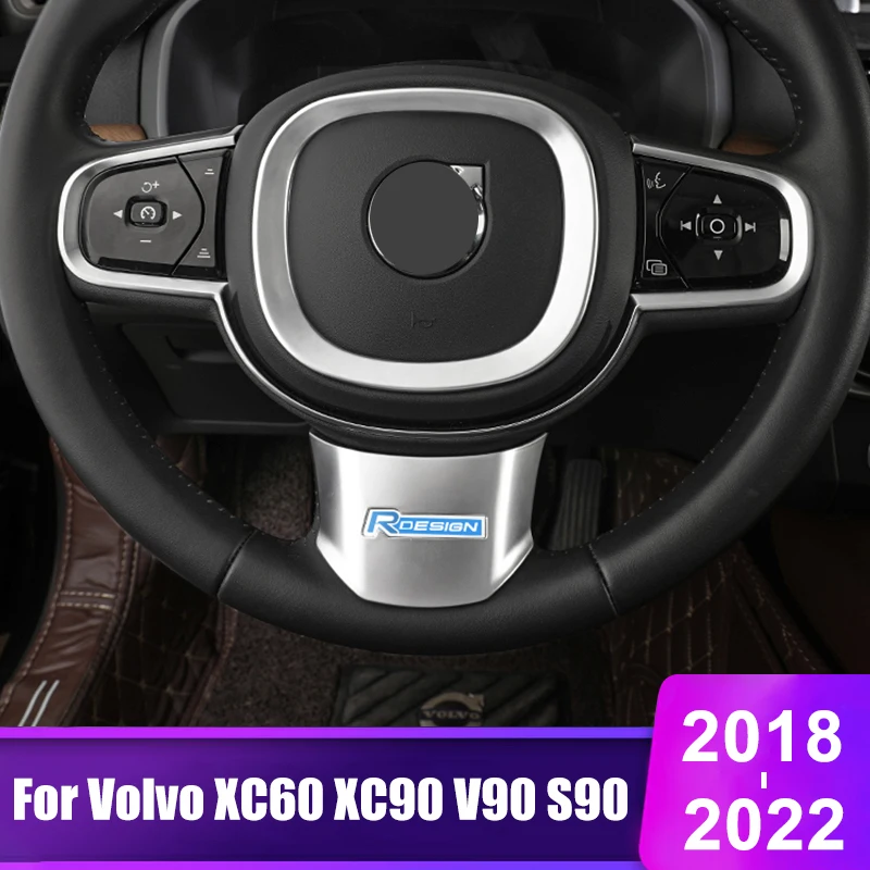 

For Volvo XC60 XC90 V90 S90 2015 2016 2017 2018 2019 2020 2021 2022 Car Steering Wheel Trim Cover Stickers Interior Accessories