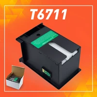 t6711 ink maintenance box with chip waste ink tank 6711 for epson printer wf7610 wf7620 wf7710 7720 7111 3620 3641 3640 l1455