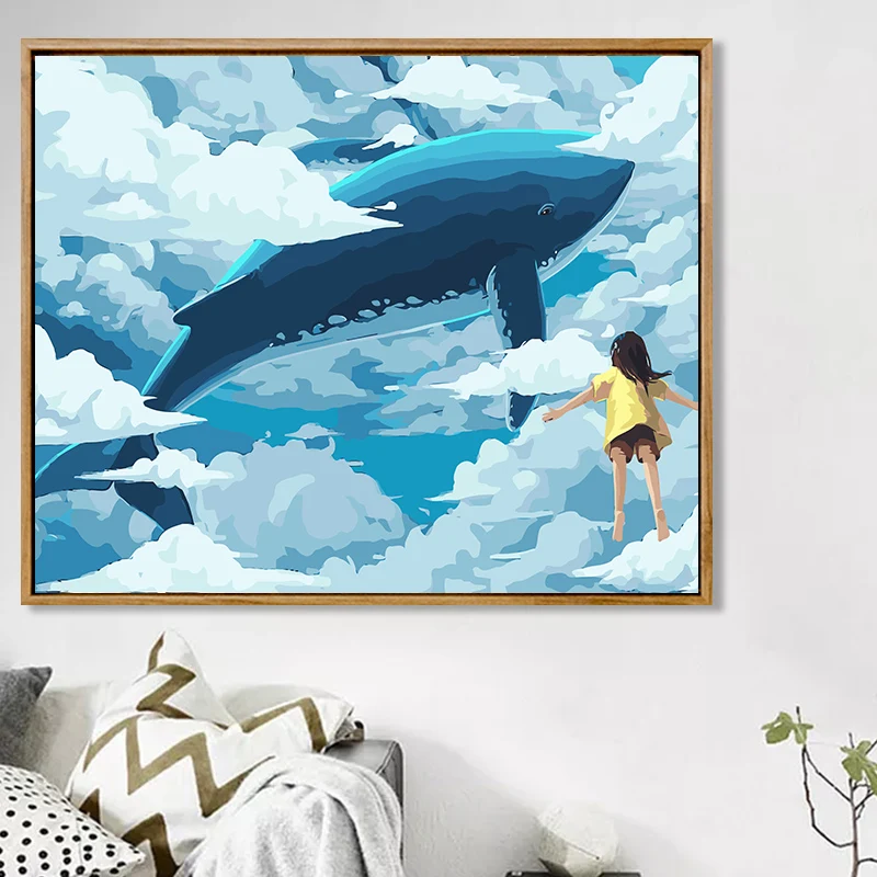 

Цифровая картина маслом «сделай сам», самодельная Акриловая картина с эффектом декомпрессии, для спальни, гостиной, животных, ландшафтный Декор