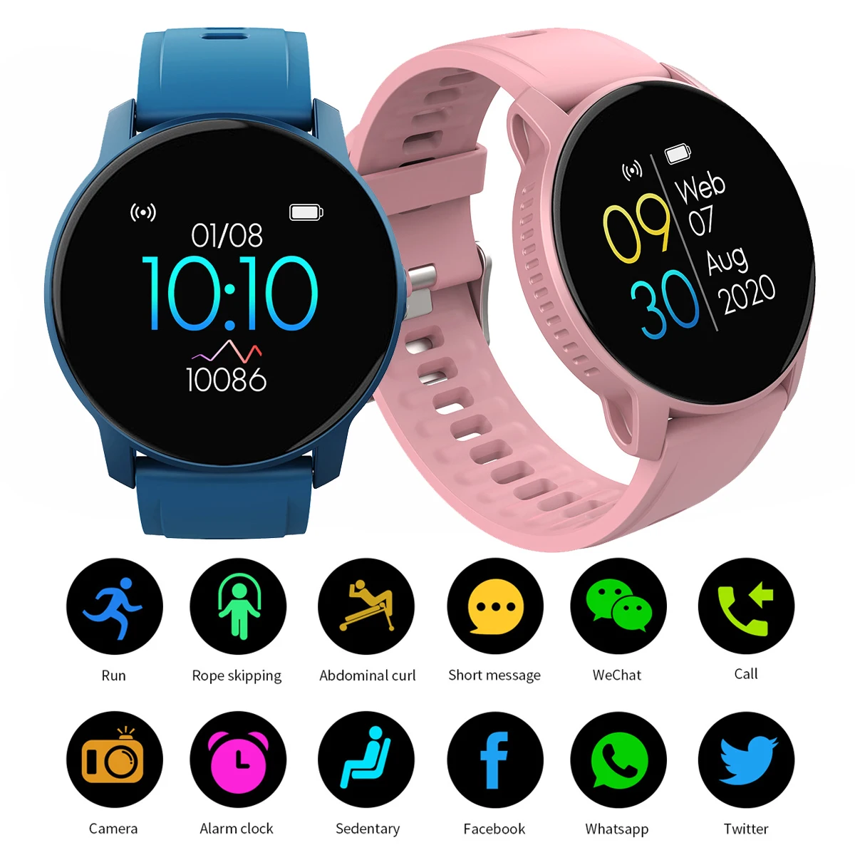 

Men Women Smart Watch Heart Rate Blood Pressure Sleep Monitor Incoming Call Smartwatch Fitness Tracker Bracelet for Android Ios