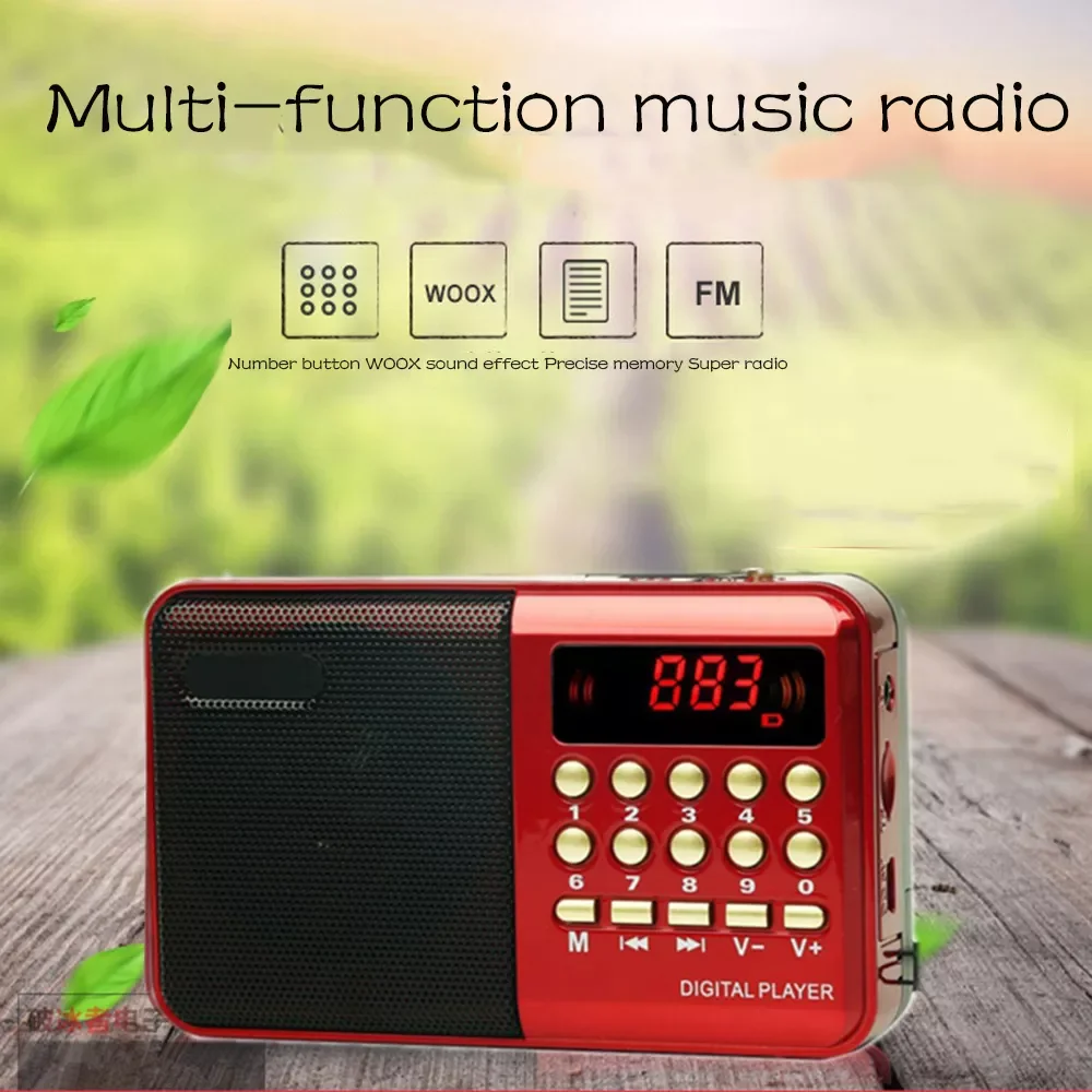

2023 Digital Radio Speaker Portable Mini FM Radio USB TF MP3 Music Player Telescopic Antenna Handsfree Pockets Receiver Outdoor