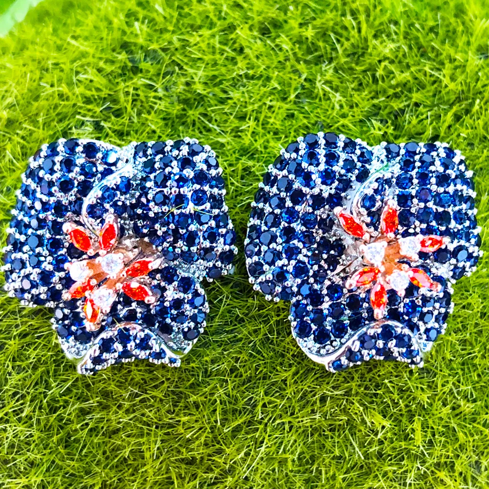 Missvikki новые роскошные индивидуальные синие серьги с цветком и преувеличенным