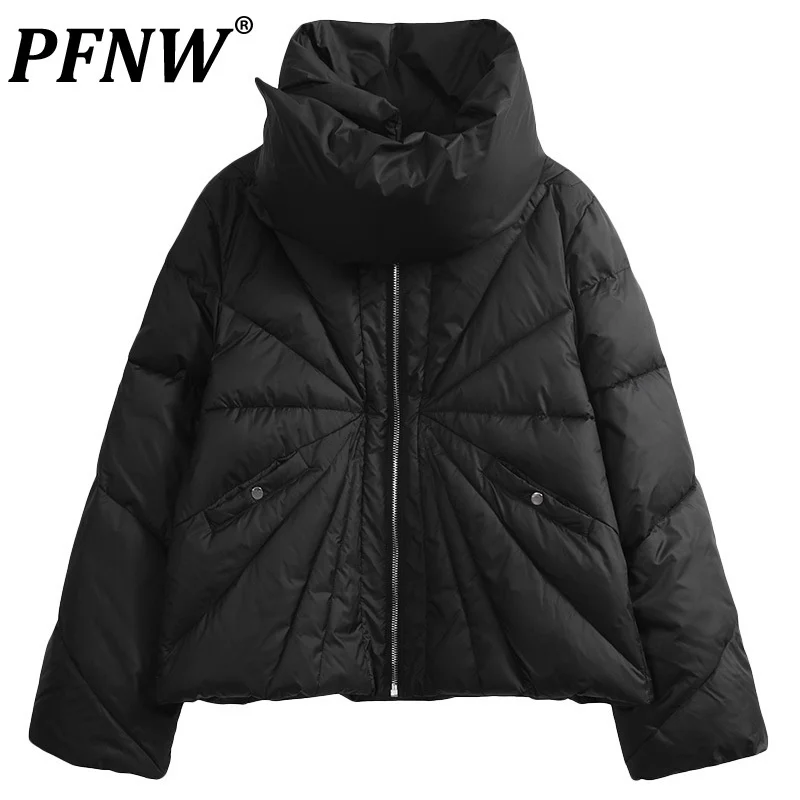

PFNW Autumn Winter Men's Personality Simple Loose Warm Cotton Padded Coat Tide Darkwear Zippers Flying Techwear Jackets 12A7789