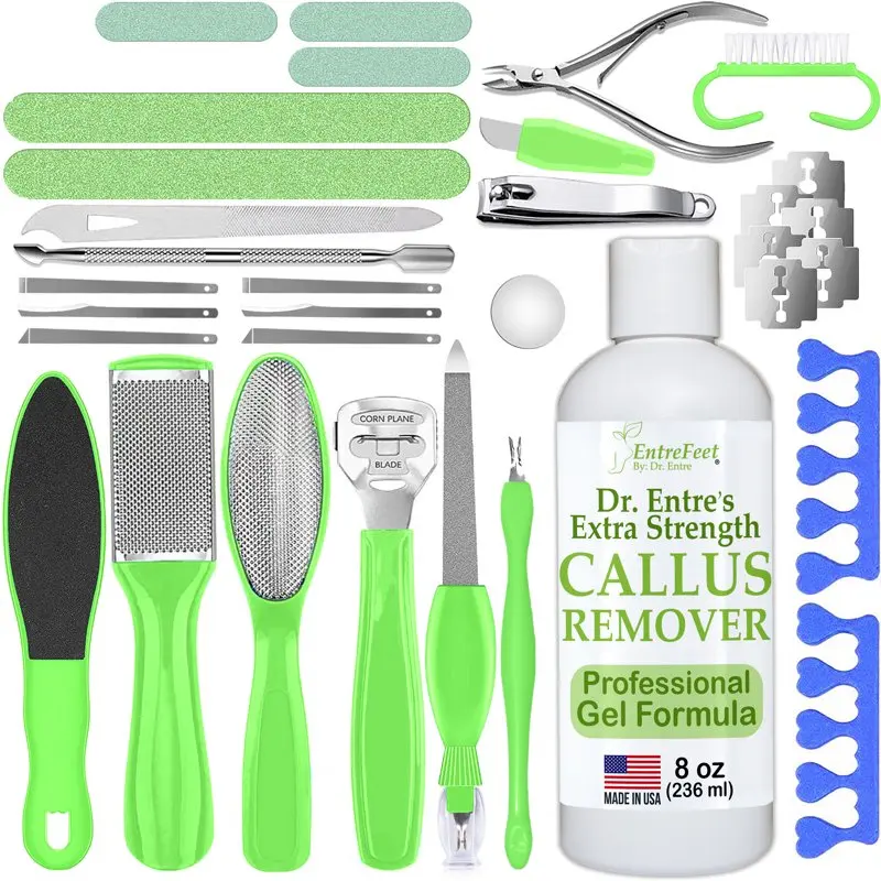 

Dr. Entre's Pedicure Kit 32 in 1 with Callus Remover Gel, Foot File, Pedicure Tools Supplies, Feet Scrubber Dead Skin Remover,