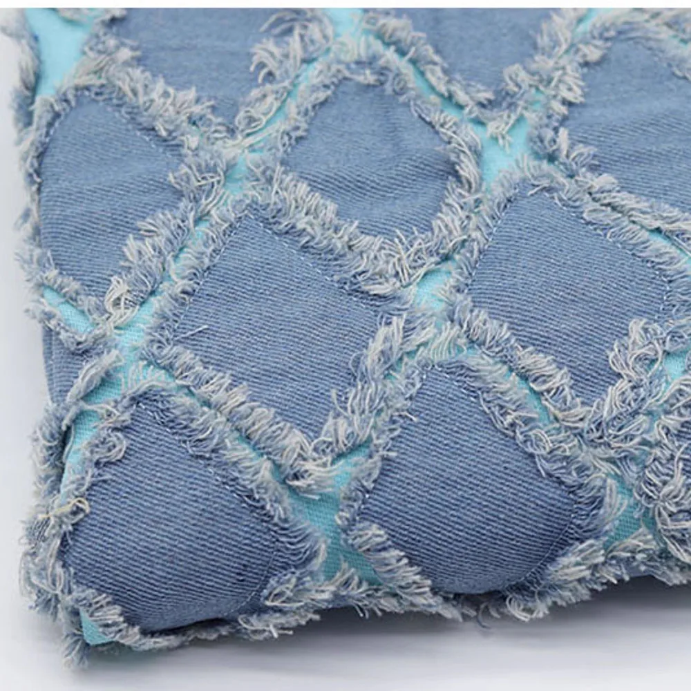 Хлопковая двухцветная двухсторонняя клетчатая стеганая джинсовая ткань с