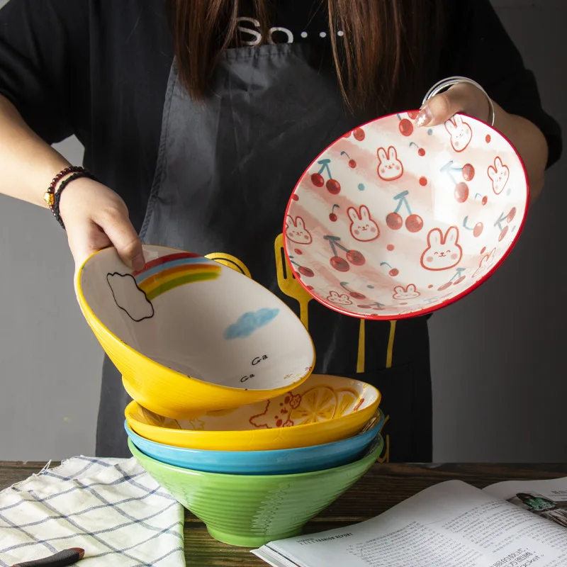 

Lamian Noodles Bowl Home Large Noodles Bowl Creative Hat Ceramic Bowl Soup
