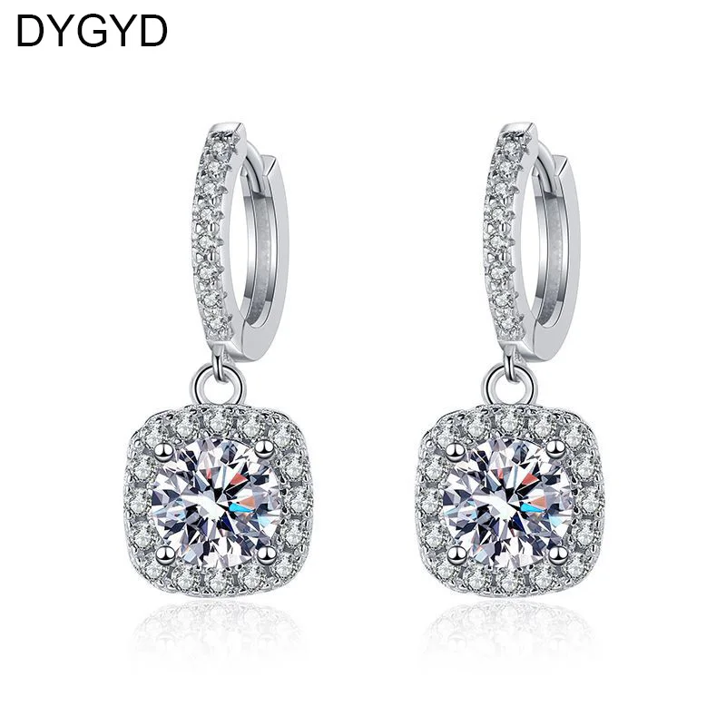 

4ct Moissanite Drop Earrings 925 Sterling Silver Women Real GRA I Ct Engagement Bridal Wedding Earing Fine Jewelry Free Shipping