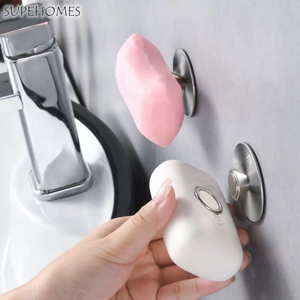 

Drain Rack Hook Wall Mounted Magnet Suction Kitchen Bathroom Accessories Soap Dish Soap Holder Soap Organizer Soap Shelf