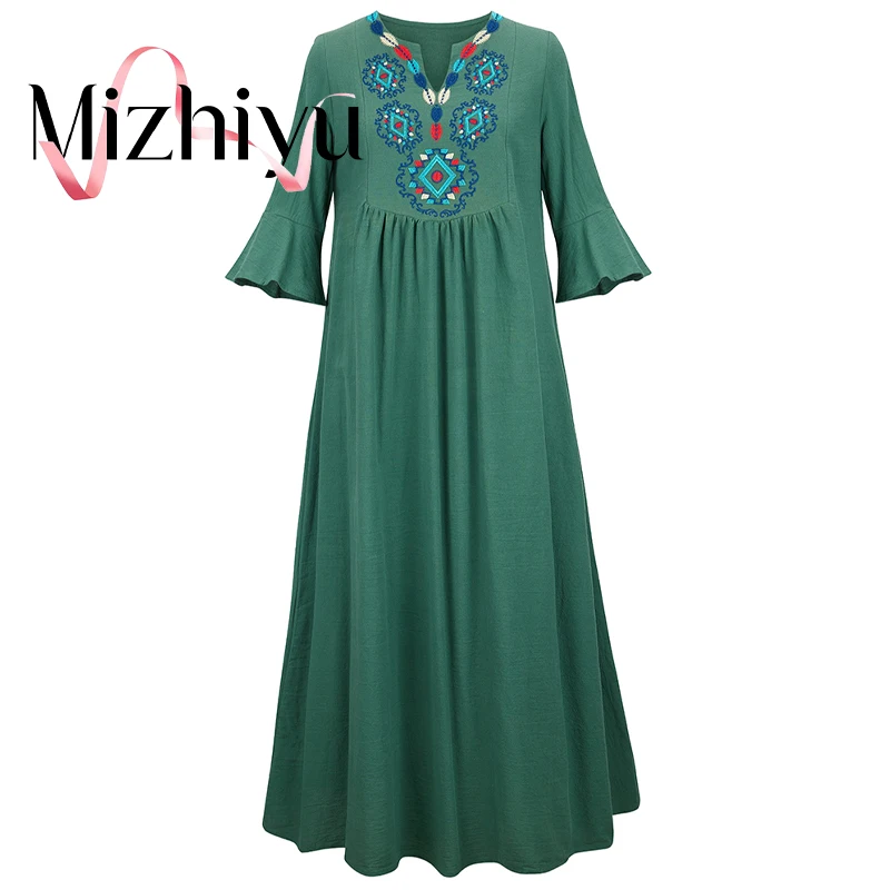 

Eid Summer New Ladies Arab Muslim Hijab Long Clothes Ramadan Eid Mubarak Robes Robes Dubai Turkish Robes Robes Women Islam XL