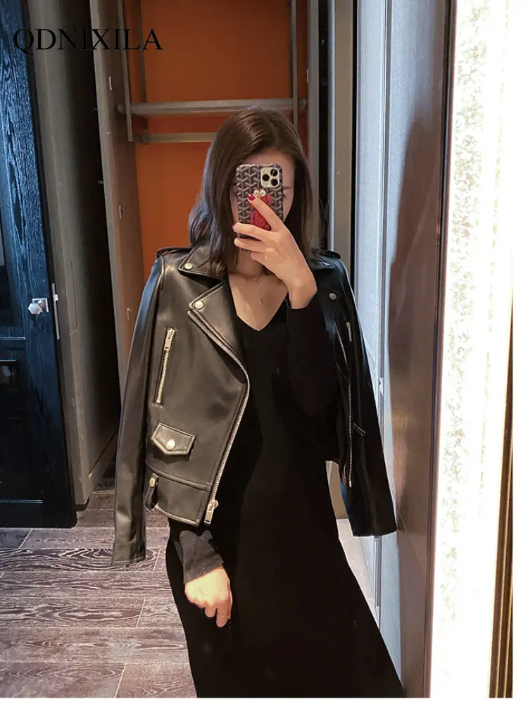 Women's Leather Jacket Imitation Sheepskin Coat for Women Korean Fashion Short Slim Coats Classic Style Women's Jackets