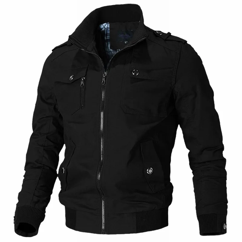 

Bomber Jacket Men Casual Windbreaker Jacket Coat Men 2021 Spring Autumn New Hot Outwear Stand Slim Military Jacket Mens Fashion
