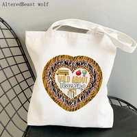 teacher supplies shopper bag funny wildlife and animal teacher in leopard bag canvas shopper bag girl shoulder lady gift bag
