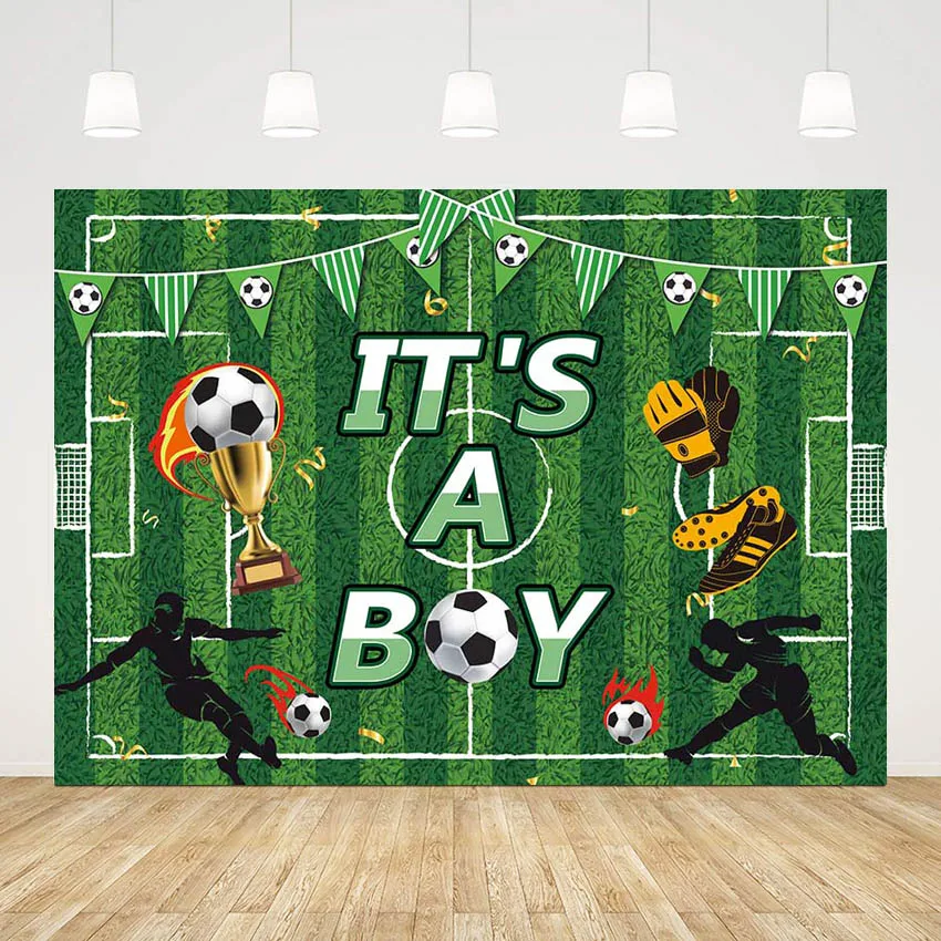 

Фон для фотосъемки с изображением пола, вечевечерние, игрока в футбол, футбольного поля, это мальчик, фон для фотосъемки, детский душ, фотост...