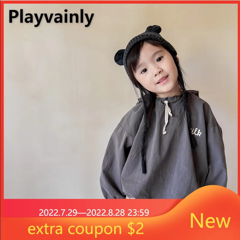 

New Autumn Girls Sweatshirts beige grey Long Sleeve Hoodies Cotton Casual Sweatshirts Kids Clothes E122501
