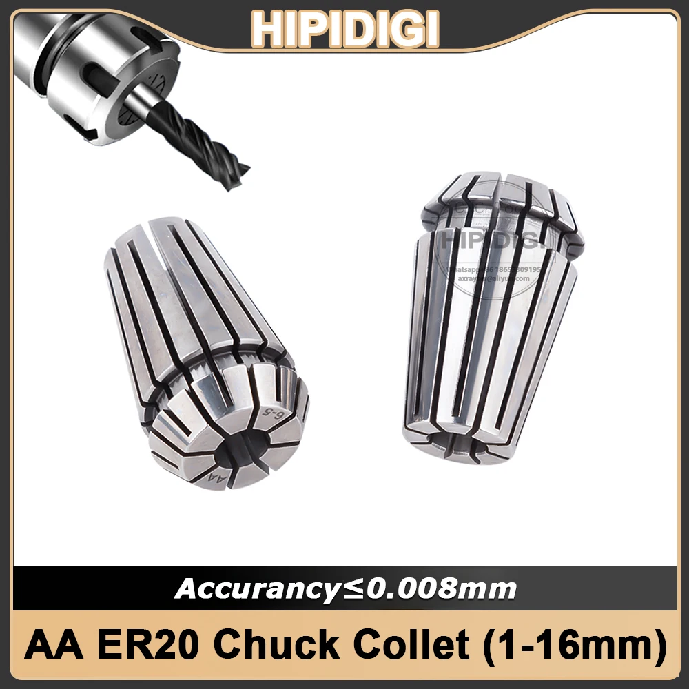 Цанговый патрон ER20 Цанговый патрон AA er20 0,008 1 мм-16 мм Высокоточный набор цанг er20 Держатель инструмента Кронштейн Инструмент Фреза
