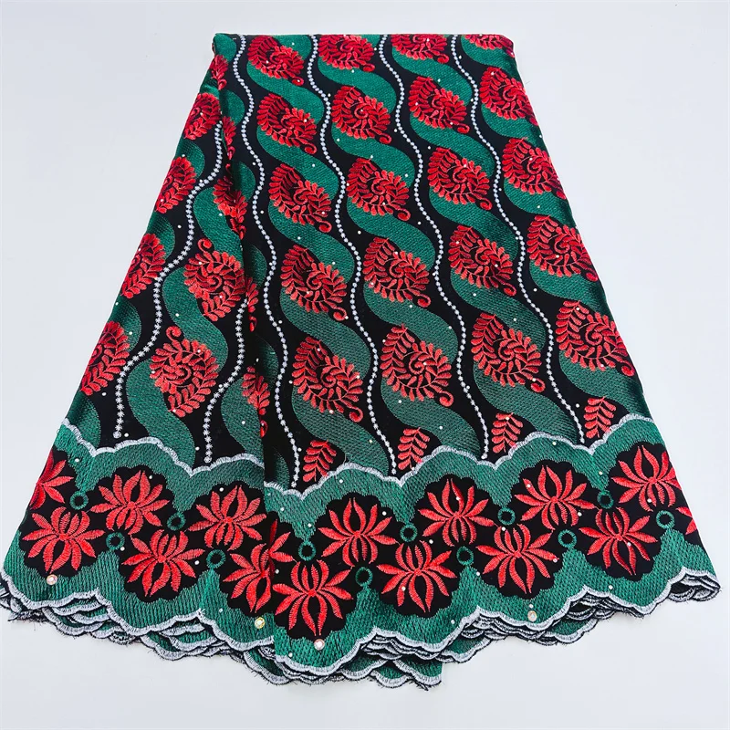 

5 ярдов, африканская швейцарская вуаль, кружевная ткань, вышивка, кружевная отделка, высокое качество, африканская сухая хлопчатобумажная кружевная ткань для свадьбы 9L031103