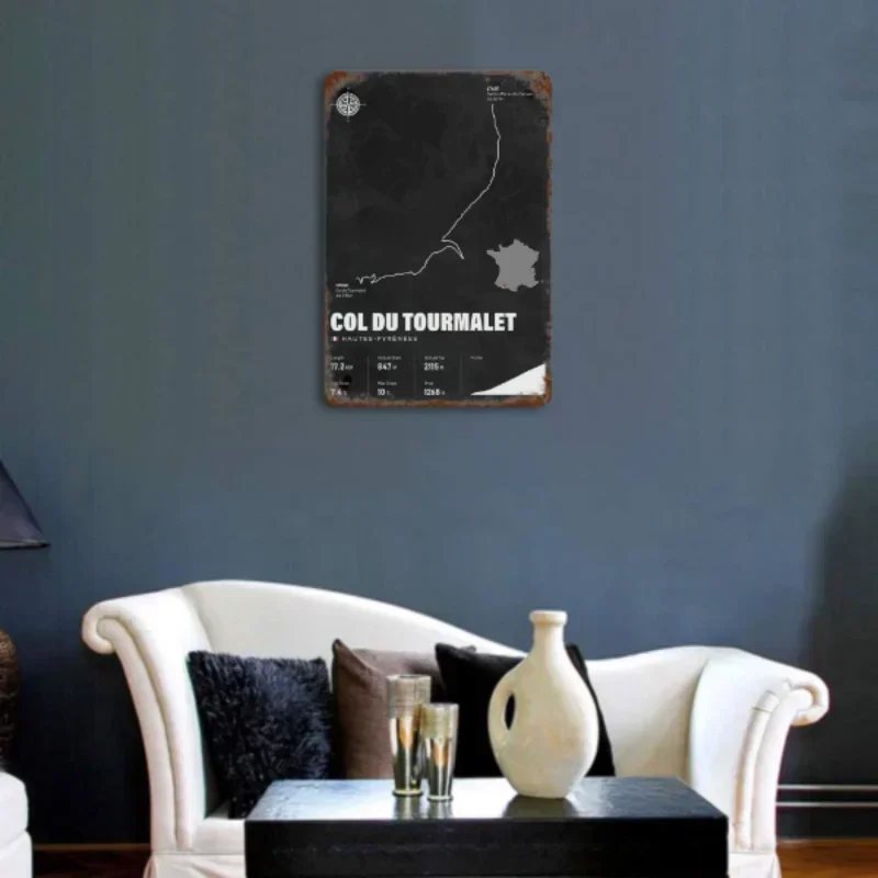 Винтажная Металлическая Вывеска Sweet France Col Du Tourmalet В Стиле Ретро Для Гостиной