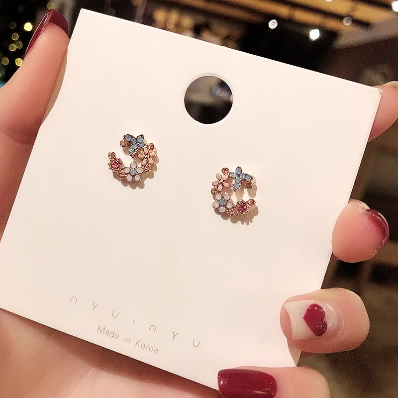 

Wholesale S925 Silvers Pin Flower Earrings Circle Stud Dropshipping Gift